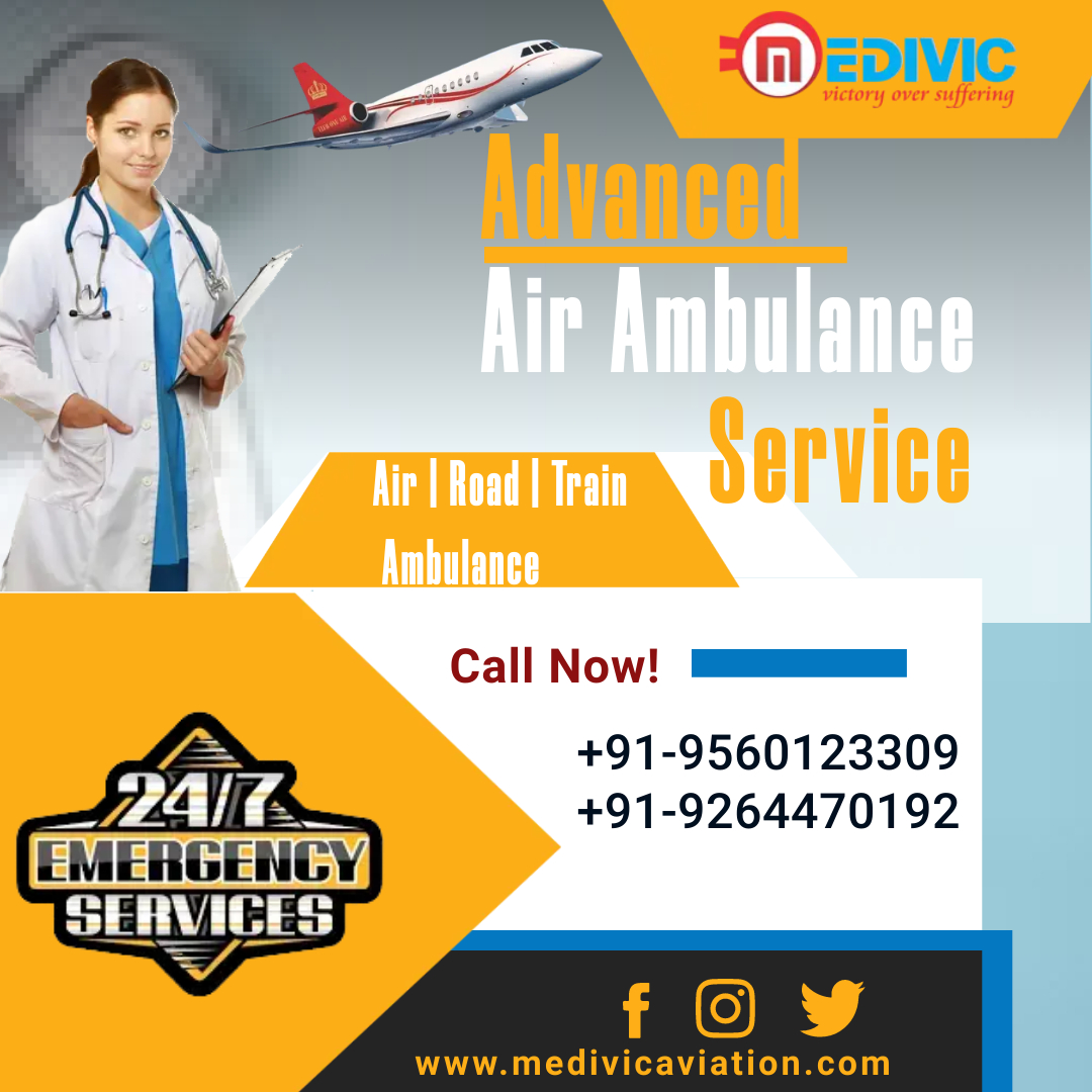 365 Days Ready Air Ambulance in Mysore by Medivic for Intelligible Shifting with Elite ICU Setup